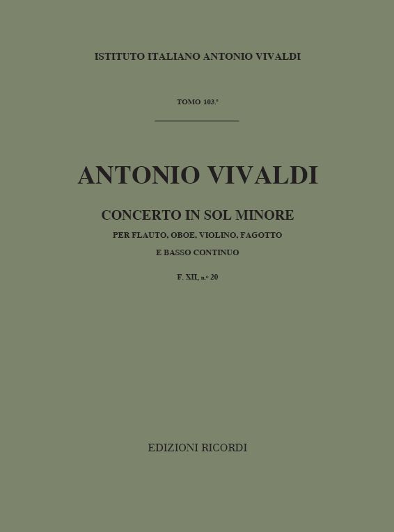 Concerto in Sol minore per flauto, oboe, violino, fagotto e basso continuo