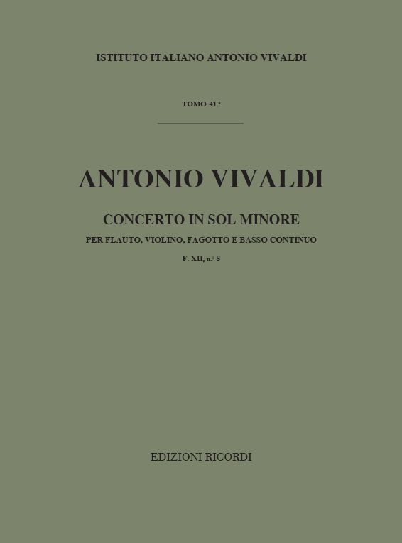 Concerto in Sol minore per flauto, violino, fagotto e basso continuo