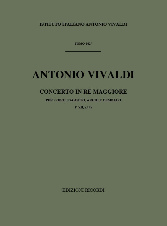 Concerto in Re maggiore per due oboi, fagotto, archi e cembalo