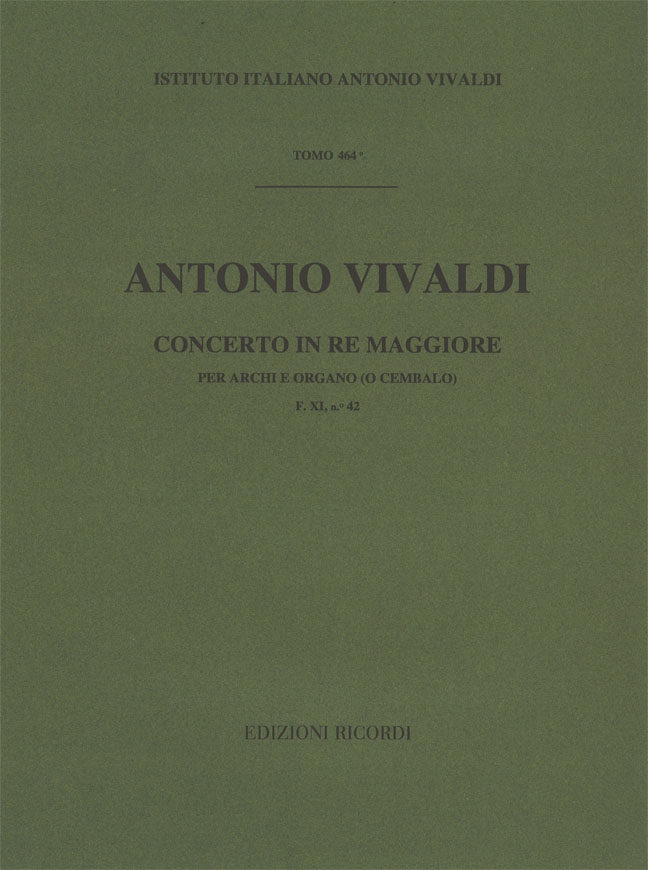 Concerto in Re maggiore per archi e organo (o cembalo)