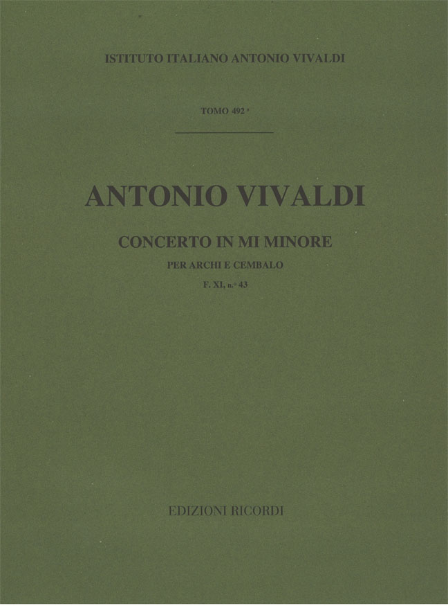 Concerto in Mi minore per archi e cembalo