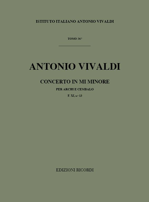 Concerto in Mi minore per archi e cembalo