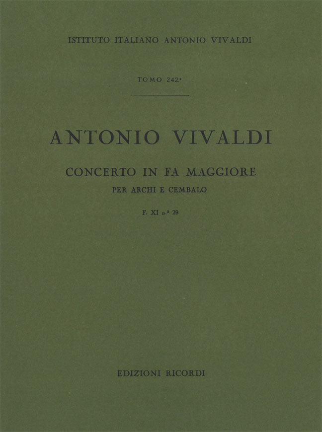 Concerto in Fa maggiore per archi e cembalo