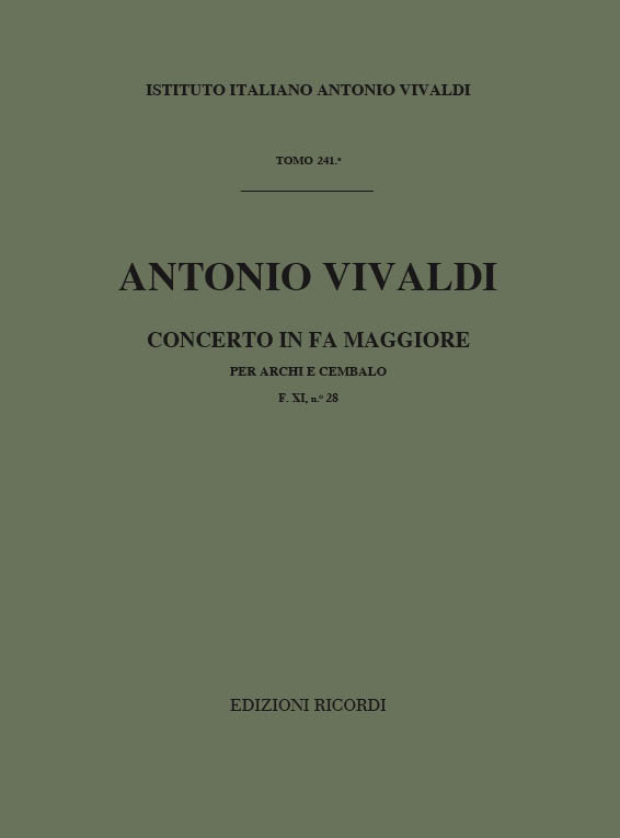 Concerto in Fa maggiore per archi e cembalo