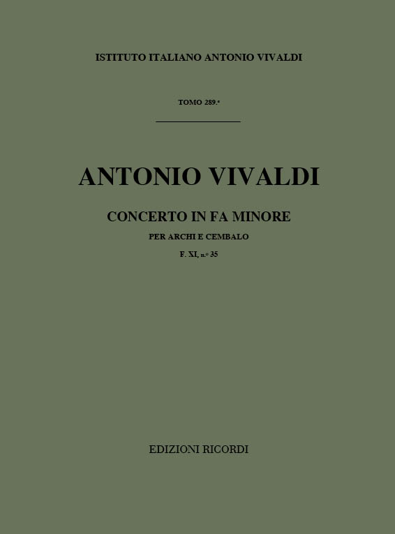 Concerto in Fa minore per archi e cembalo