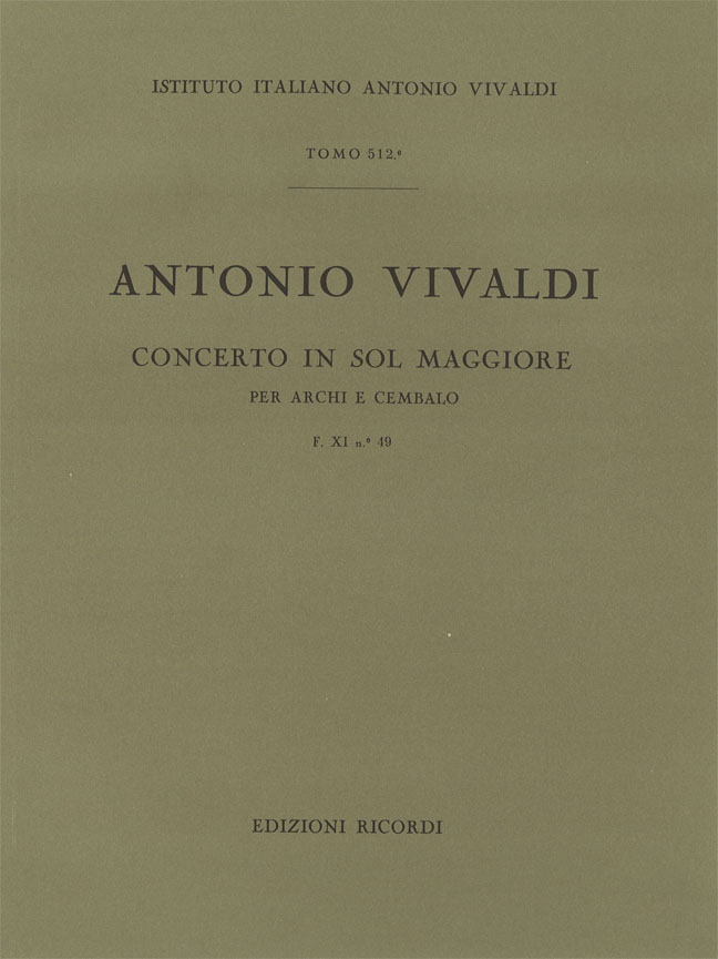 Concerto in Sol maggiore per archi e cembalo