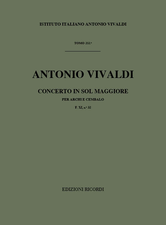 Concerto in Sol maggiore per archi e cembalo