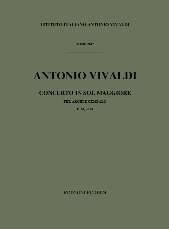 Concerto in Sol maggiore per archi e cembalo