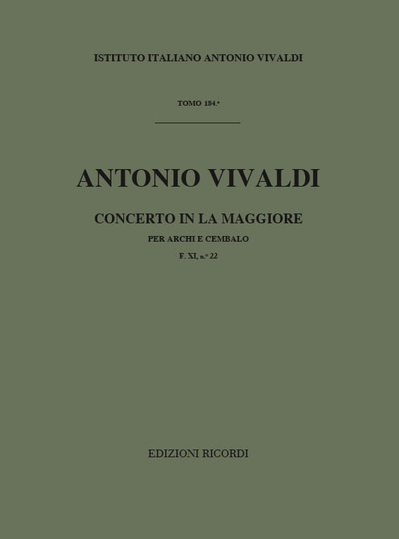 Concerto in La maggiore per archi e cembalo