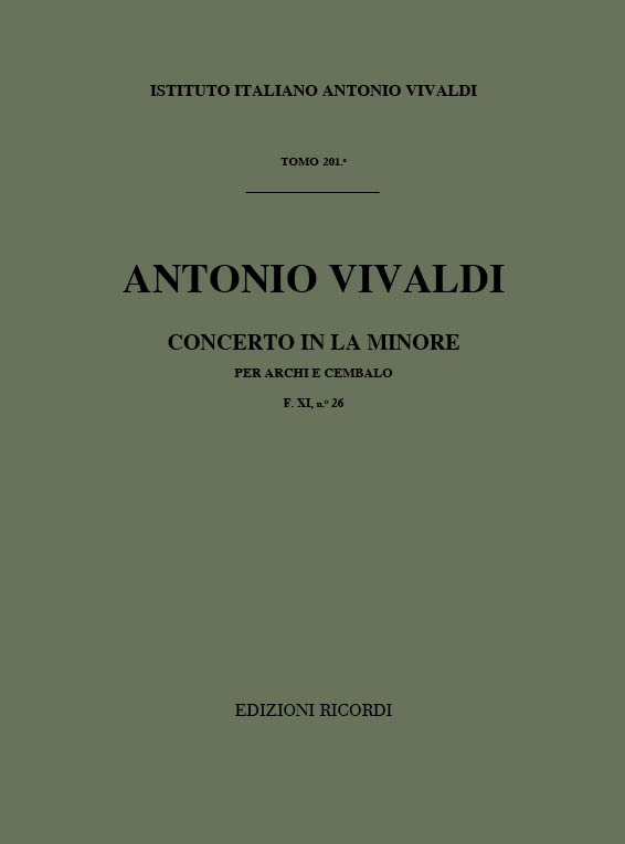 Concerto in La minore per archi e cembalo