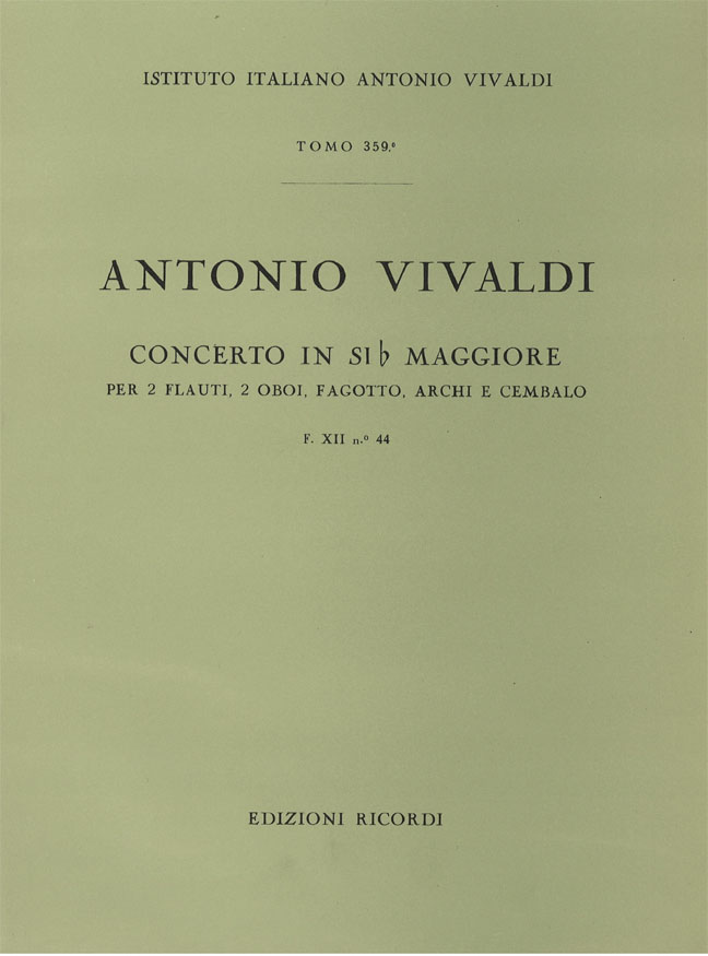 Concerto in Si bemolle maggiore per due flauti, due oboi, fagotto, archi e cembalo