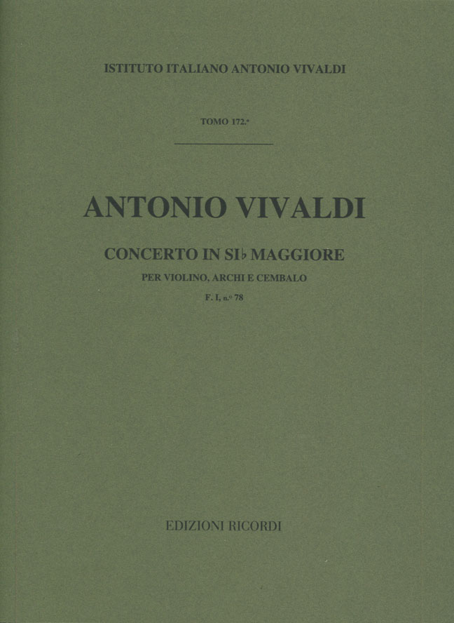 Concerto in Si bemolle maggiore per violino, archi e cembalo