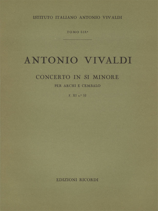 Concerto in Si minore per archi e cembalo