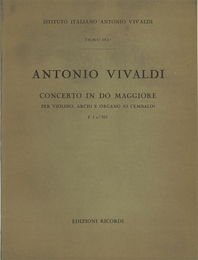 Concerto in Do maggiore per violino, archi e organo (o cembalo)