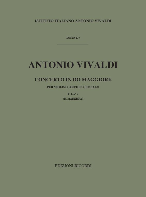 Concerto in Do maggiore per violino, archi e cembalo