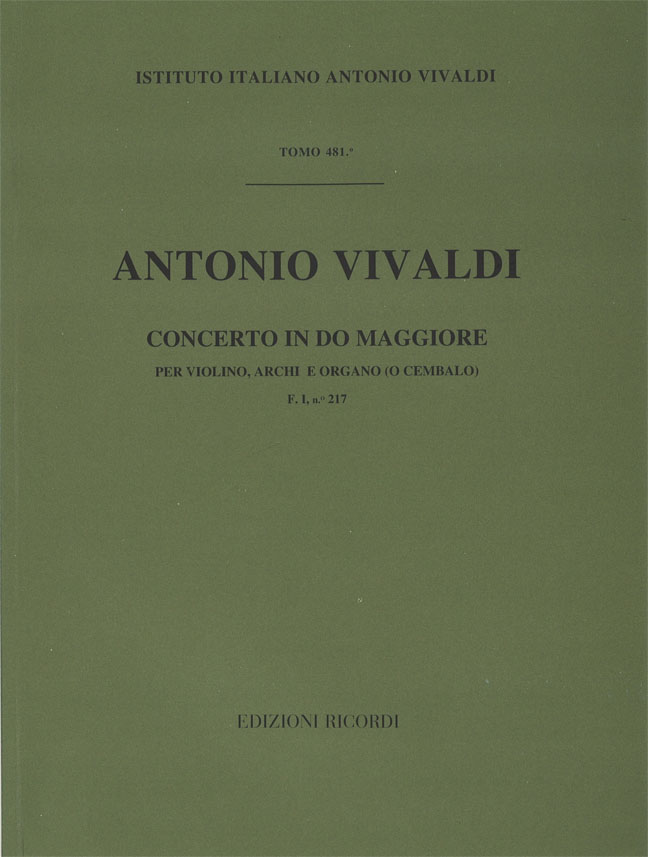 Concerto in Do maggiore per violino, archi e organo (o cembalo)