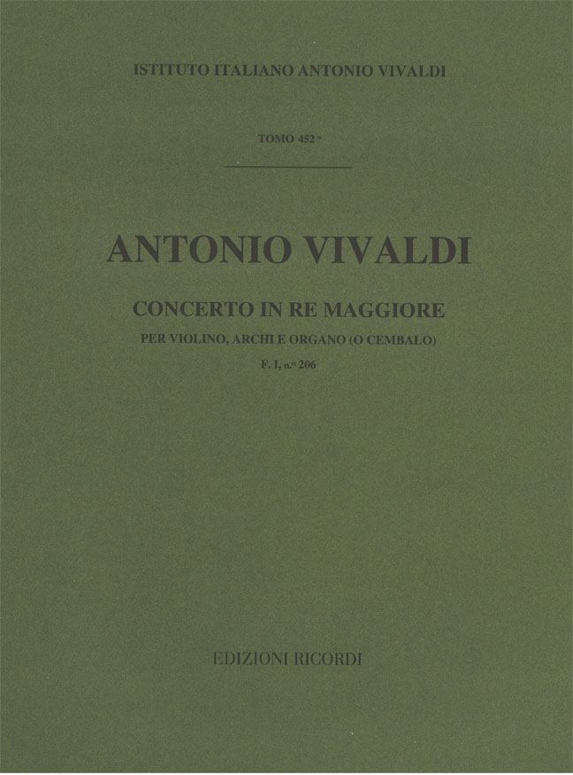 Concerto in Re maggiore per violino, archi e organo (o cembalo)