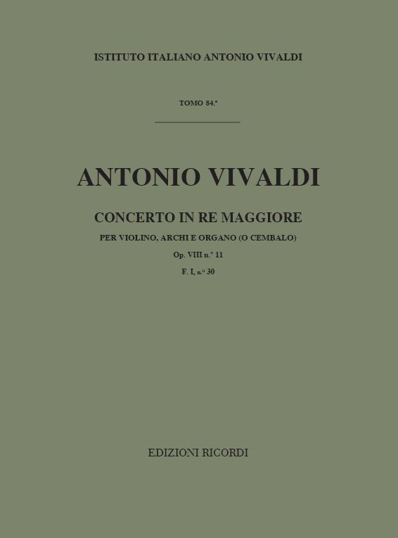 Concerto in Re maggiore per violino, archi e organo (o cembalo)