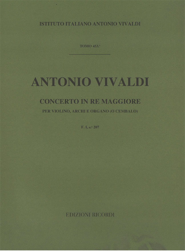 Concerto in Re maggiore per violino, archi e organo (o cembalo)
