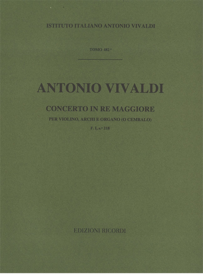 Concerto in Re maggiore per violino, archi e organo (o cembalo)