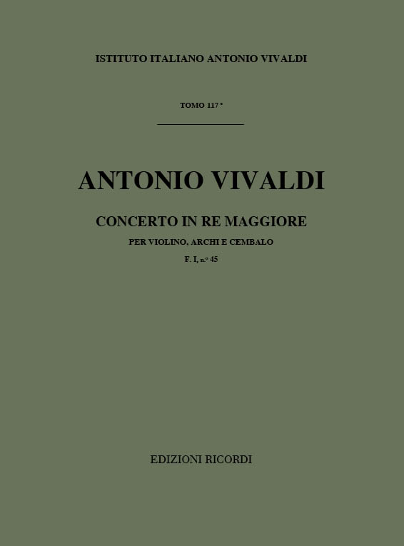Concerto in Re maggiore per violino, archi e cembalo