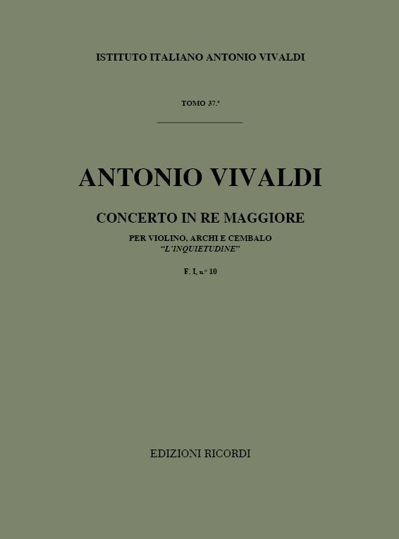 Concerto in Re maggiore per violino, archi e cembalo "L'Inquietudine"