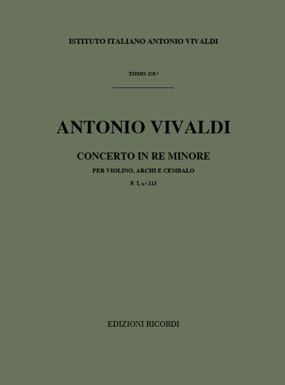 Concerto in Re minore per violino, archi e cembalo