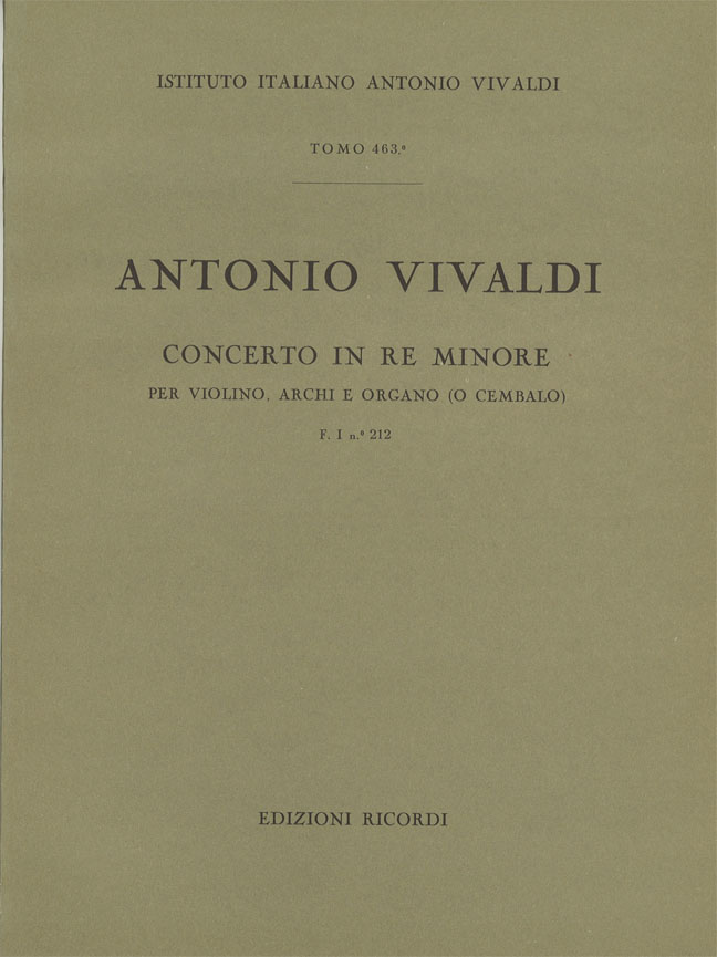 Concerto in Re minore per violino, archi e organo (o cembalo)