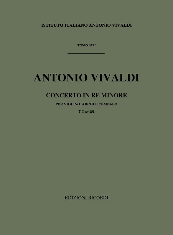 Concerto in Re minore per violino, archi e cembalo