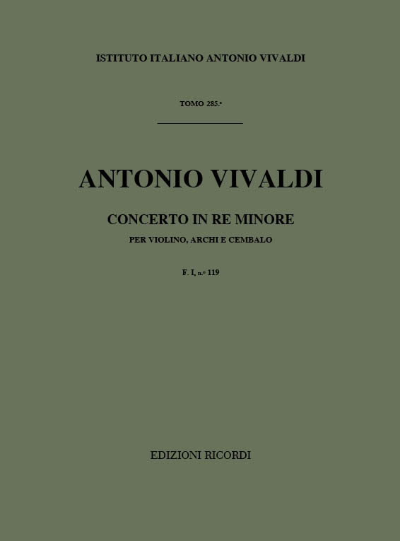 Concerto in Re minore per violino, archi e cembalo