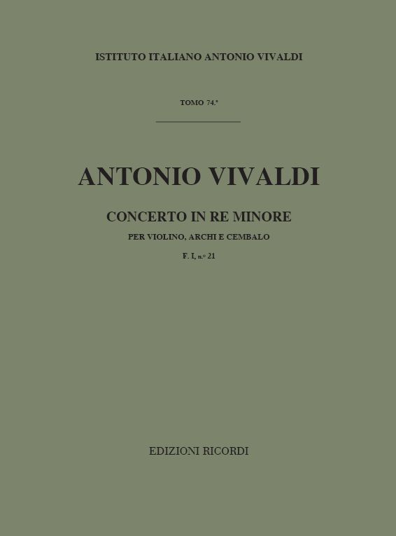 Concerto in Re minore per violino, archi e cembalo