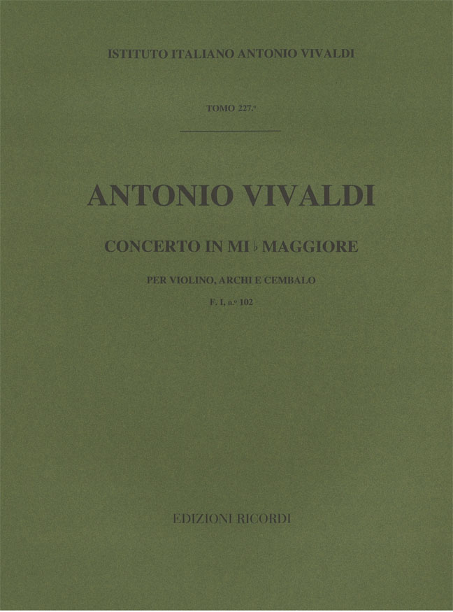 Concerto in Mi bemolle maggiore per violino, archi e cembalo