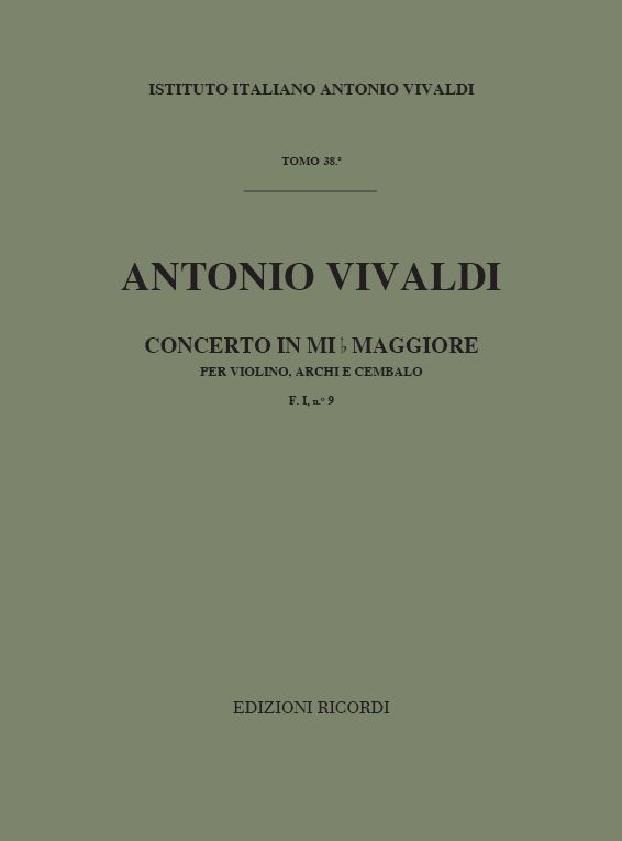Concerto in Mi bemolle maggiore per violino, archi e cembalo