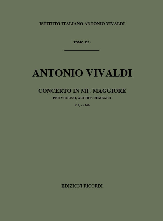 Concerto in Mi bemolle maggiore per violino, archi e cembalo
