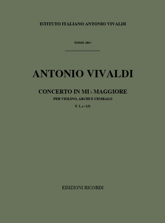 Concerto in Mi bemolle maggiore per violino, archi e cembalo