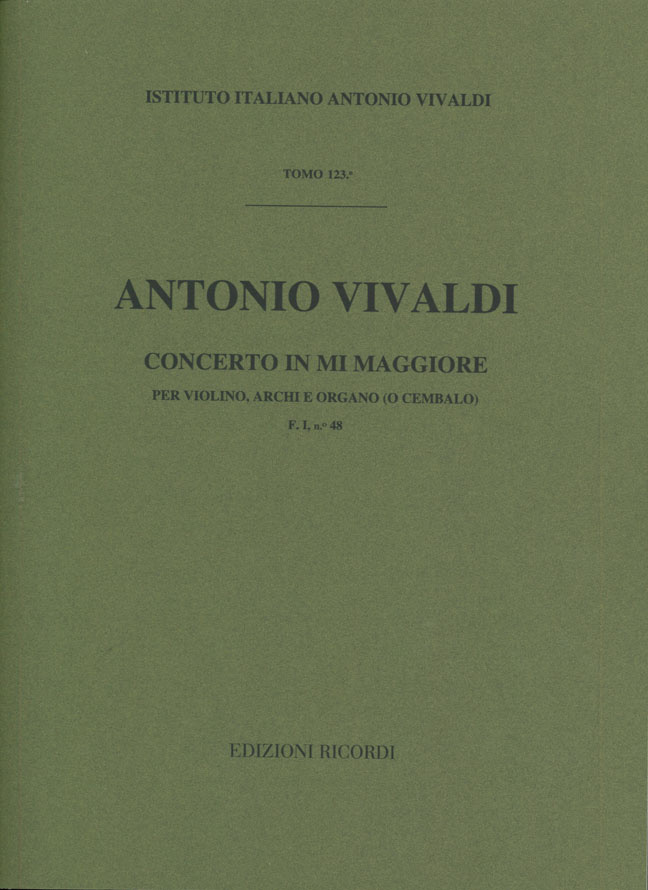 Concerto in Mi maggiore per violino, archi e organo (o cembalo)