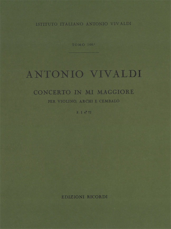 Concerto in Mi maggiore per violino, archi e cembalo