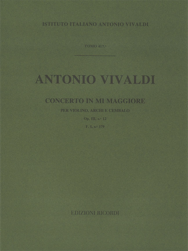 Concerto in Mi maggiore per violino, archi e cembalo
