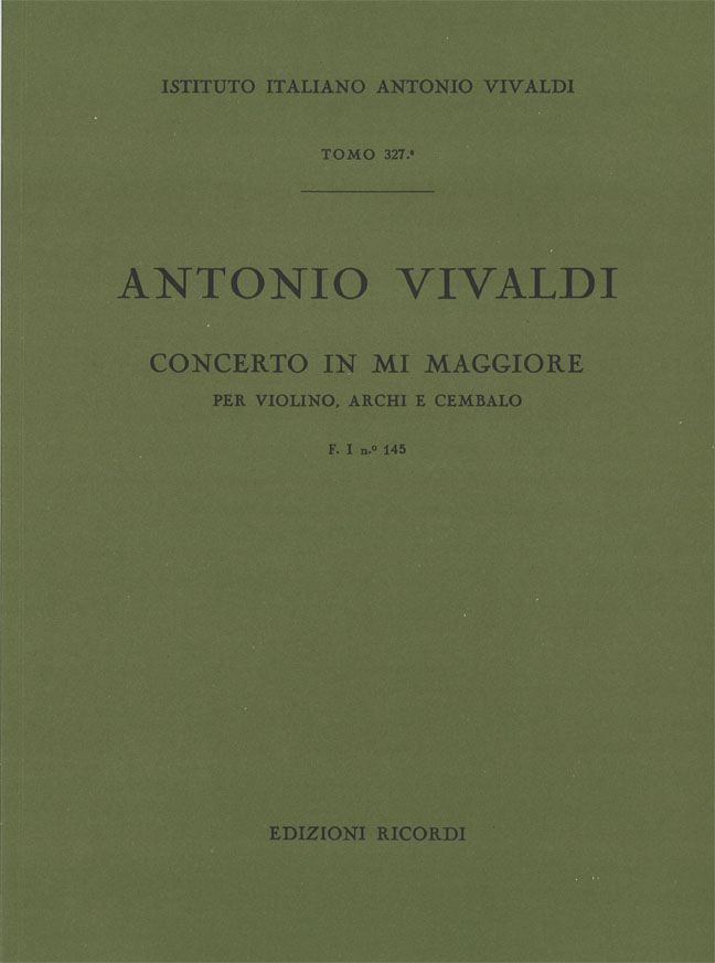 Concerto in Mi maggiore per violino, archi e cembalo