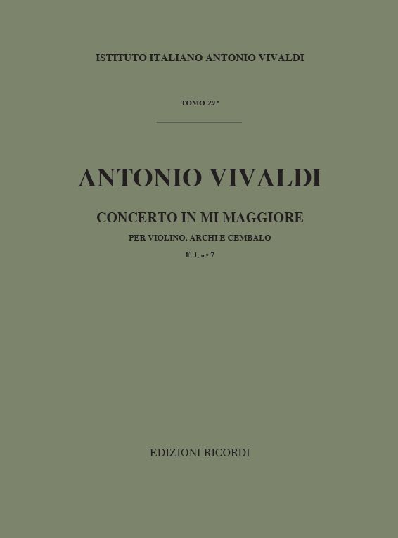 Concerto in Mi maggiore per violino, archi e cembalo