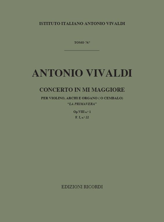 Concerto in Mi maggiore per violino, archi e organo (o cembalo) "La Primavera"