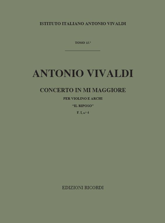 Concerto in Mi maggiore per violino e archi "Il Riposo"