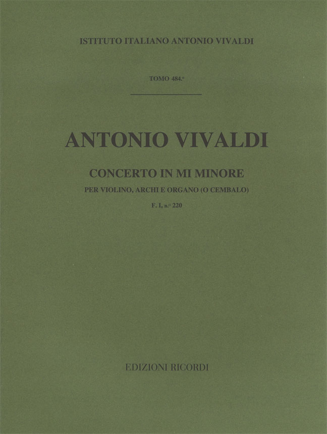 Concerto in Mi minore per violino, archi e organo (o cembalo)