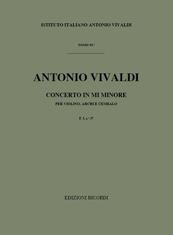 Concerto in Mi minore per violino, archi e cembalo