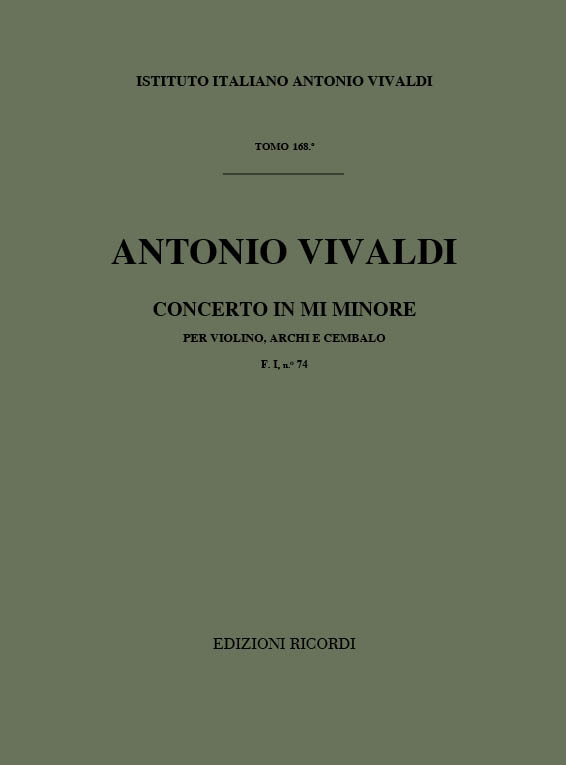 Concerto in Mi minore per violino, archi e cembalo