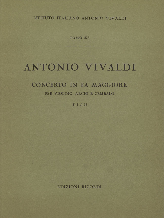 Concerto in Fa maggiore per violino, archi e cembalo