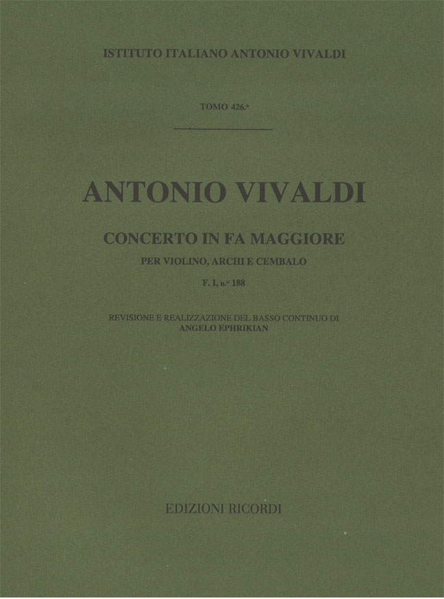 Concerto in Fa maggiore per violino, archi e cembalo