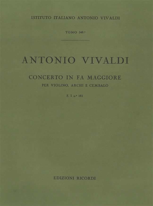 Concerto in Fa maggiore per violino, archi e cembalo