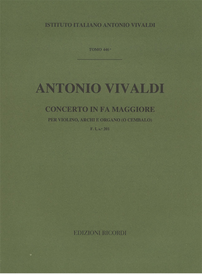 Concerto in Fa maggiore per violino, archi e organo (o cembalo)