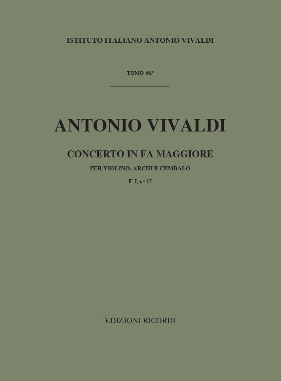 Concerto in Fa maggiore per violino, archi e cembalo
